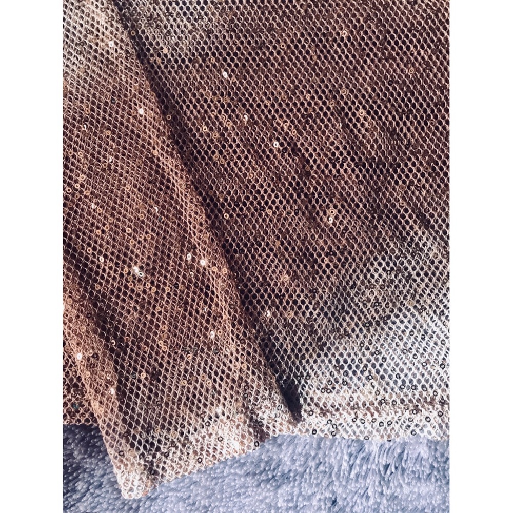 👛 Charlotte Russe Sequin Mesh Long Sleeve Top - Picture 3 of 6